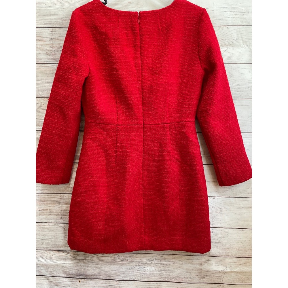 NEW WITH TAGS J CREW SOPHIA MINI DRESS IN MARITIME TWEED FESTIVAL RED - Picture 9 of 12